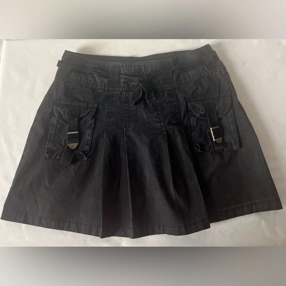 Sugar and Summer Girl’s Chic Black Skirt with Buckle Pockets, Size L, NWOT